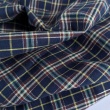 Navy Tartan Fabric with Silver