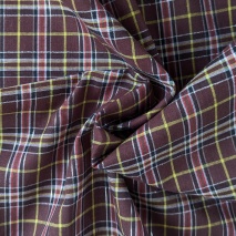 Brown Tartan Fabric with Silver