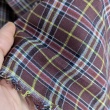 Brown Tartan Fabric with Silver