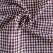 Bawełna 100% kratka vichy 4mm, dwustronna, brązowa