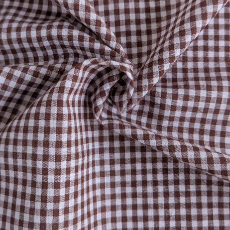 Bawełna 100% kratka vichy 4mm, dwustronna, brązowa