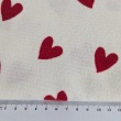 Flanela bawełniana, czerwone serduszka na śmietankowym tle, 165g/m2