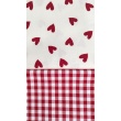 Cotton flannel, red hearts on a cream background, 165 g/m²