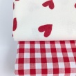 Flanela bawełniana, czerwone serduszka na śmietankowym tle, 165g/m2