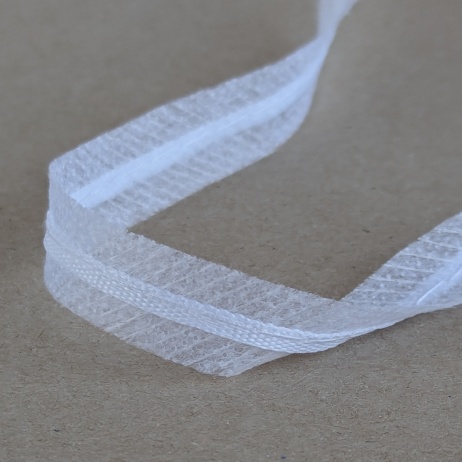 White seam tape with lasette, 12 mm wide
