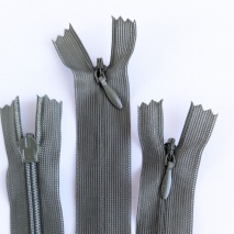 Invisible zipper, mesh, 22cm, khaki