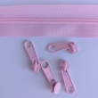 Zipper tape with cord, 3mm, pink