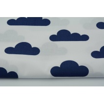 Cotton 100% navy clouds on a white background II quality
