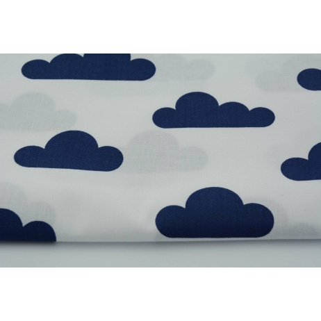 Cotton 100% navy clouds on a white background
