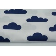 Cotton 100% navy clouds on a white background