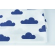 Cotton 100% navy clouds on a white background