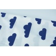 Cotton 100% navy clouds on a white background