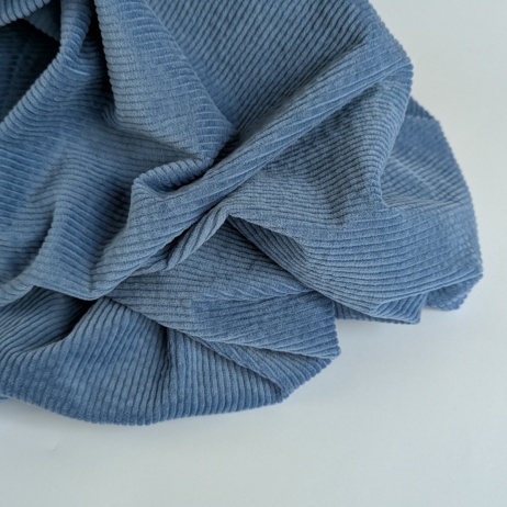Cotton Corduroy with elastane , blue