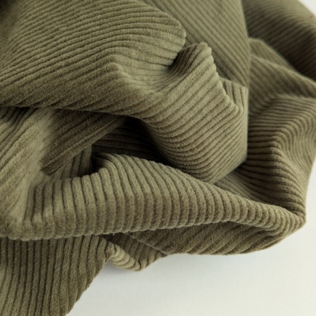 Sztruks gruby z elastanem, khaki