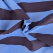 Decorative cotton fabric with 5 cm brown-blue stripes