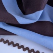 Decorative cotton fabric with 5 cm brown-blue stripes