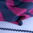 Decorative cotton fabric with 5 cm burgundy-navy blue stripes