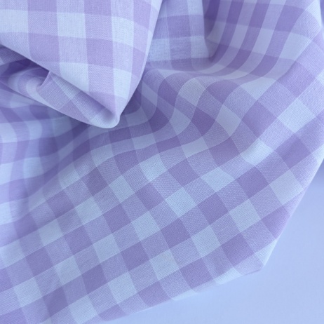 Cotton 100% double-sided light violetjak  vichy check 1cm