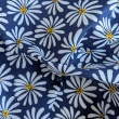 Cotton 100% batiste, flowers on a navy blue background
