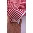 Cotton batiste fabric with white and red stripes, 4 mm wide