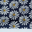 Cotton 100% batiste, flowers on a navy blue background