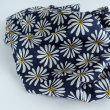 Cotton 100% batiste, flowers on a navy blue background