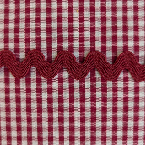 Decorative zigzag trim, burgundy, 7 mm