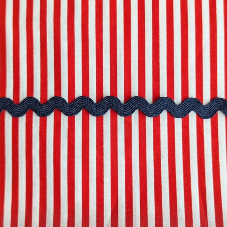 Decorative zigzag trim, navy blue, 7 mm