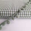Eucalyptus ribbon with pom poms - double thread.