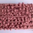Salmon ribbon with pom poms - double thread.