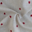 Viscose with linen, embroidered hearts