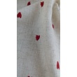 Viscose with linen, embroidered hearts