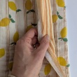 Quilted muslin, double-sided – lemons / stripes