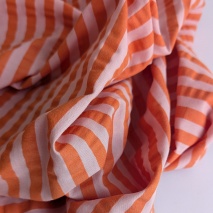 Seersucker orange-pink stripes