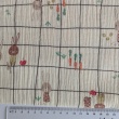 Cotton muslin, bunnies on a vanilla checkered background