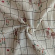 Cotton muslin, bunnies on a vanilla checkered background