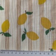 Muślin bawełniany, cytryny na waniliowym tle