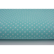 Cotton 100% polka dots 2mm on a turquoise background