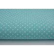 Cotton 100% polka dots 2mm on a turquoise background
