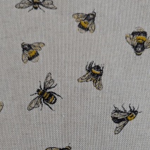 Decorative fabric, Bees on linen look