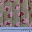Quilted muslin, flowers/leopard print on an olive background
