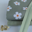 Waterproof fabric, Oxford, flowers on a green background