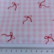 Waterproof fabric, Oxford, bows on a pink checkered background