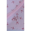 Waterproof fabric, Oxford, bows on a pink checkered background