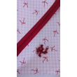 Waterproof fabric, Oxford, bows on a pink checkered background
