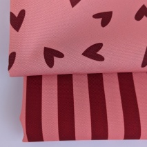 Waterproof Oxford fabric with red–salmon stripes