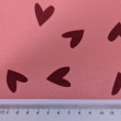 Waterproof fabric, Oxford, red hearts on a salmon background