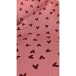 Waterproof fabric, Oxford, red hearts on a salmon background