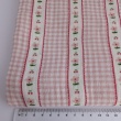 Cotton muslin, cherries, flowers, pink gingham