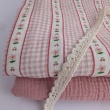 Cotton muslin, cherries, flowers, pink gingham